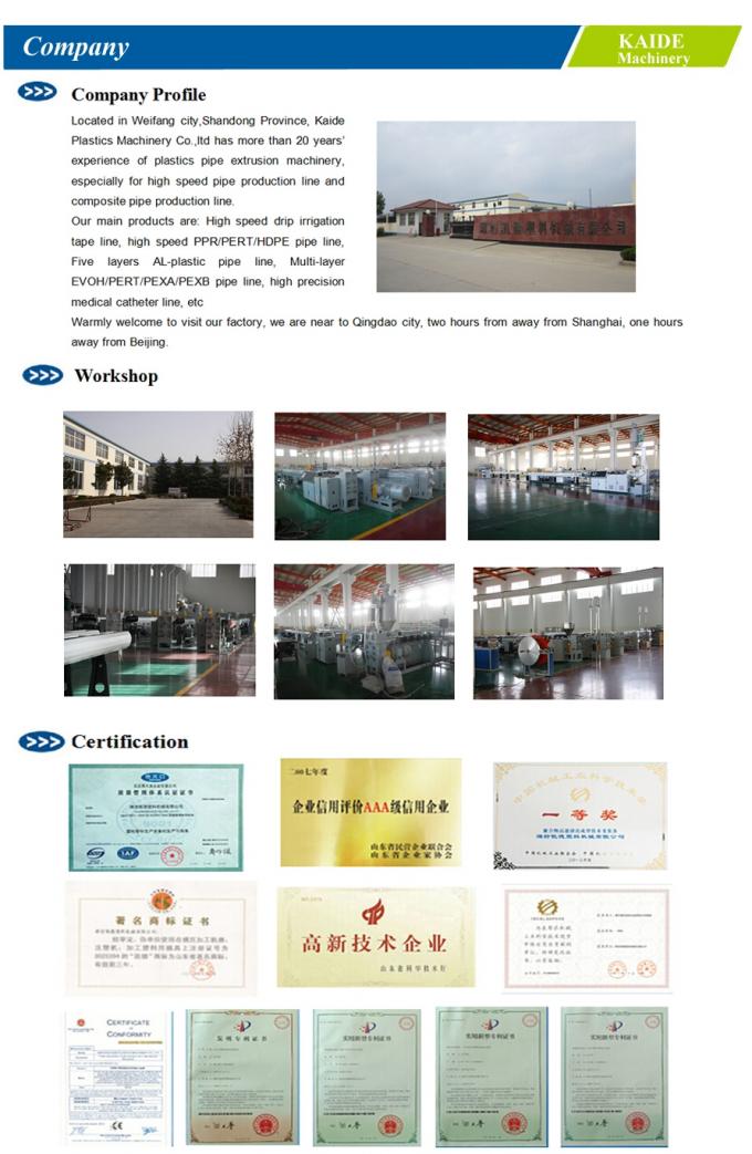 Plastic Pipe Production Line for PPR-GF-PPR Composite Pipe Speed 28m/min