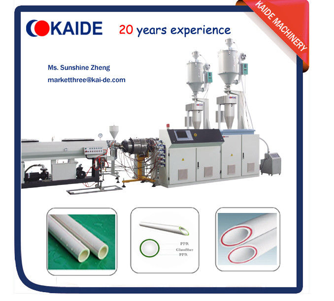 Plastic Pipe Extrusion Line for PPR-GF-PPR Composite Pipe Speed 28m/min