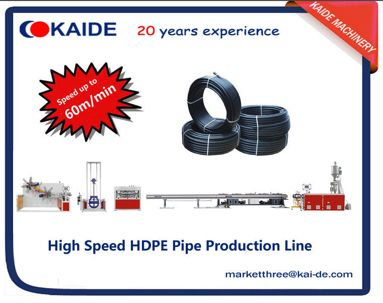 High speed 60m/min PE Pipe Production Machine with auto winding machine
