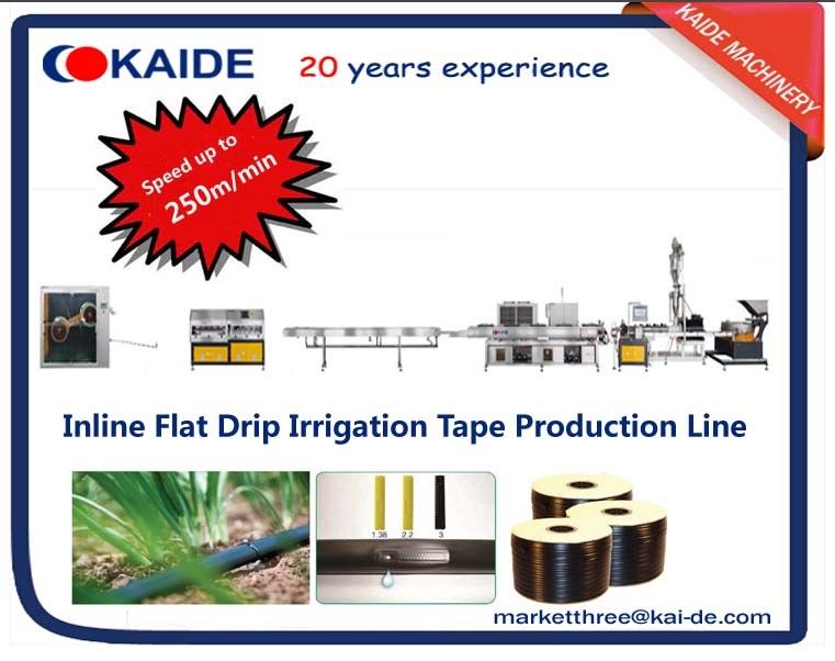 Drip Irrigation Tape Making Machine with flat dripper inside speed 250m/min