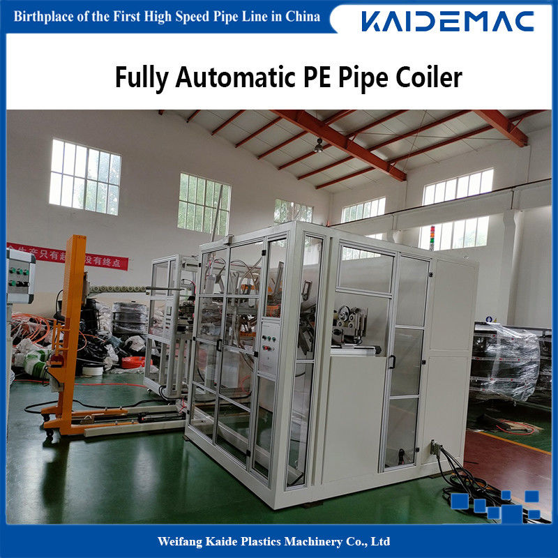 Two Layer HDPE Water Pipe Production Machine With Fully Auto Pipe Coiler Speed 60m/min